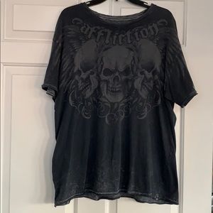 AFFLICTION MENS REVERSIBLE short sleeve tee shirt